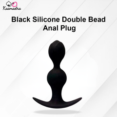 Kaamastra Black Silicone Double Bead Anal Plug