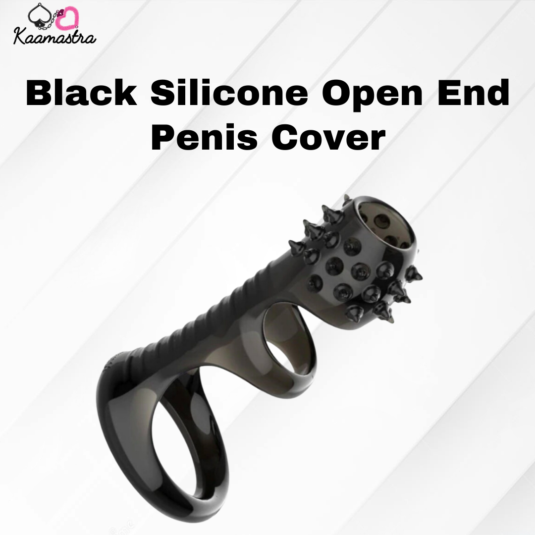 Black Silicone penis sleeve on Kaamastra