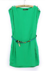 Kaamastra green sleeveless chiffion for summer