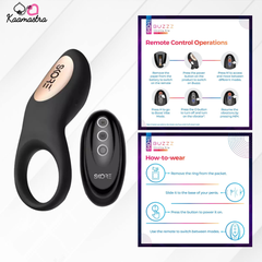 Remote control of vibrating penis ring for sex delay on Kaamastra