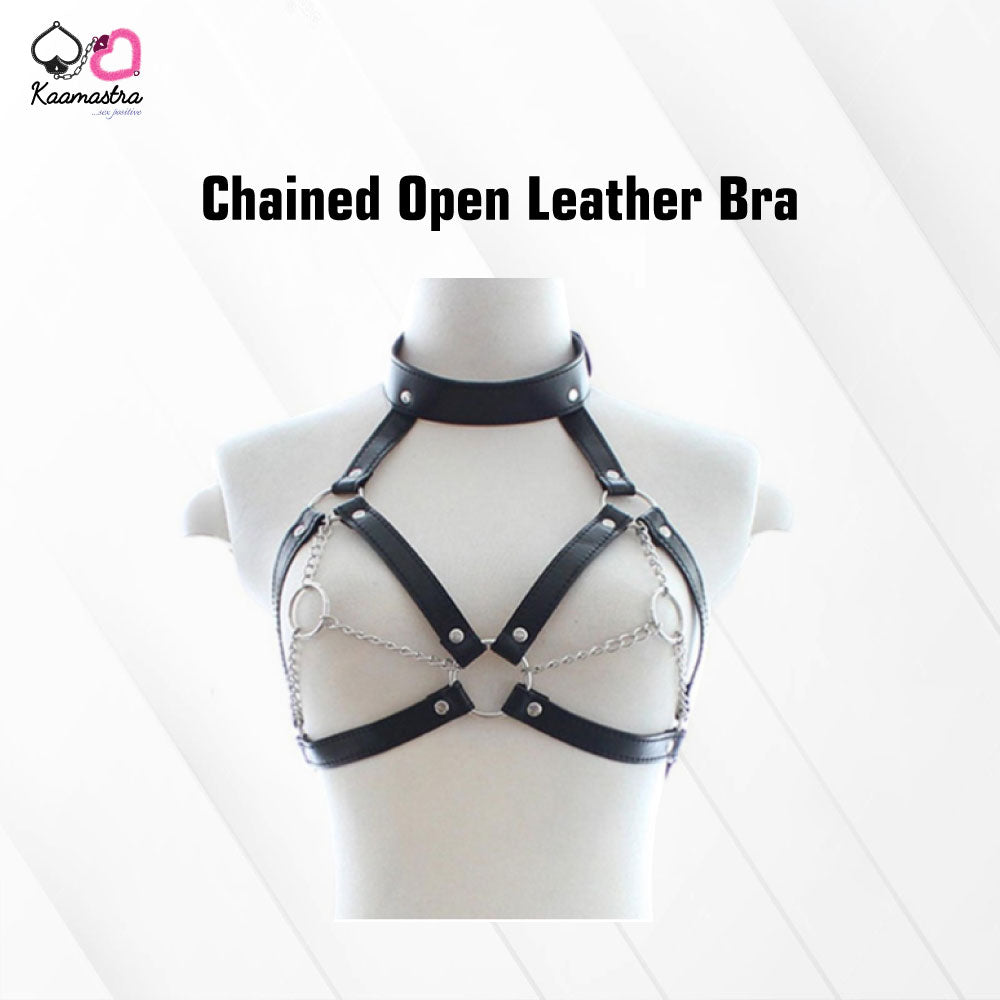 Kaamastra Chained Open Leather Bra