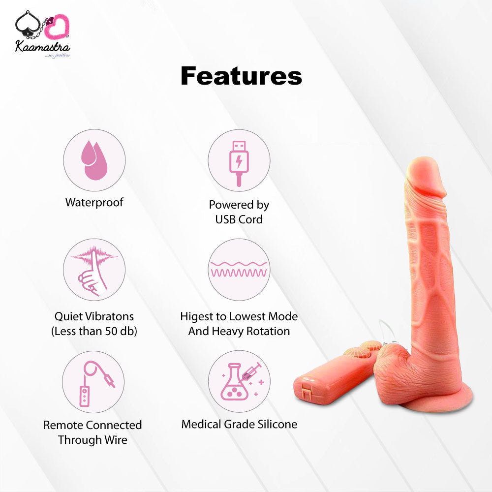 Kaamastra 8.5 Inch Realistic Vibrating Dildo With Suction Base