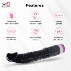 Kaamastra Black Silicone Vibrating Dildo