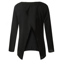 Kaamastra Black Open Back Middle Sleeve Summer Top