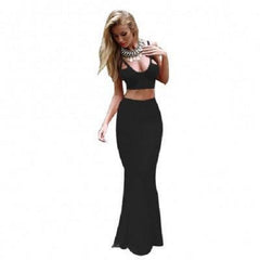 Kaamastra Black Two Piece Maxi Dress