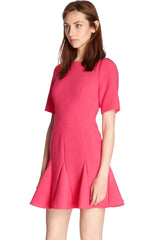 Kaamastra Pink Fluted Hem Skater Dress