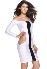 Kaamastra Sexy Symmetrical Slim Fit White Midi Dress