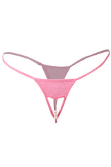 Kaamastra Womens Sexy Open Crotch Pearl Thong Pink