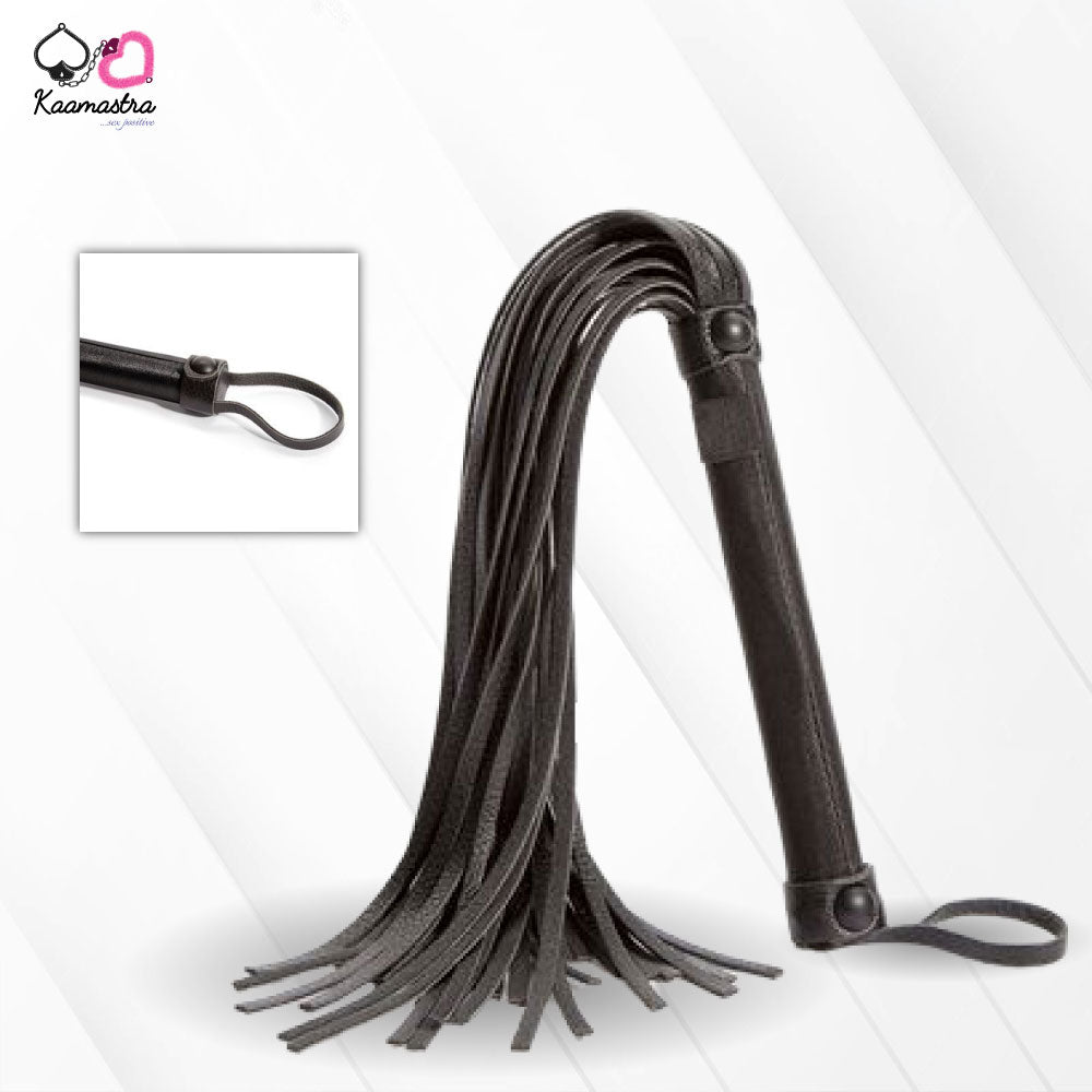 Kaamastra Black Velvet & Faux Leather BDSM Flogger